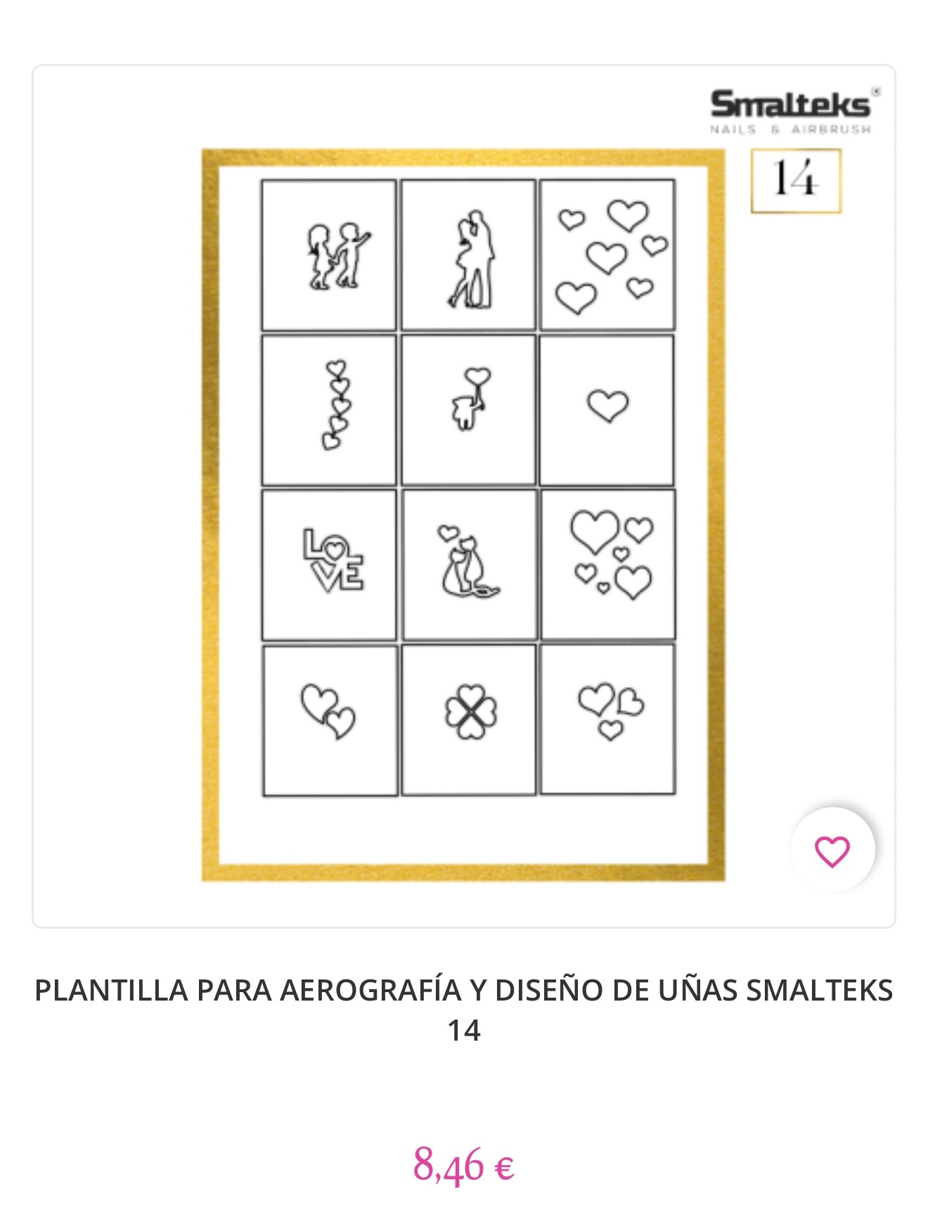 PLANTILLA PARA AEROGRAFÍA Y DISEÑO DE UÑAS SMALTEKS 14