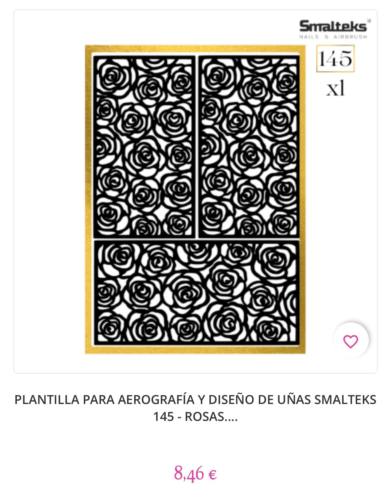 PLANTILLA PARA AEROGRAFÍA Y DISEÑO DE UÑAS SMALTEKS 145