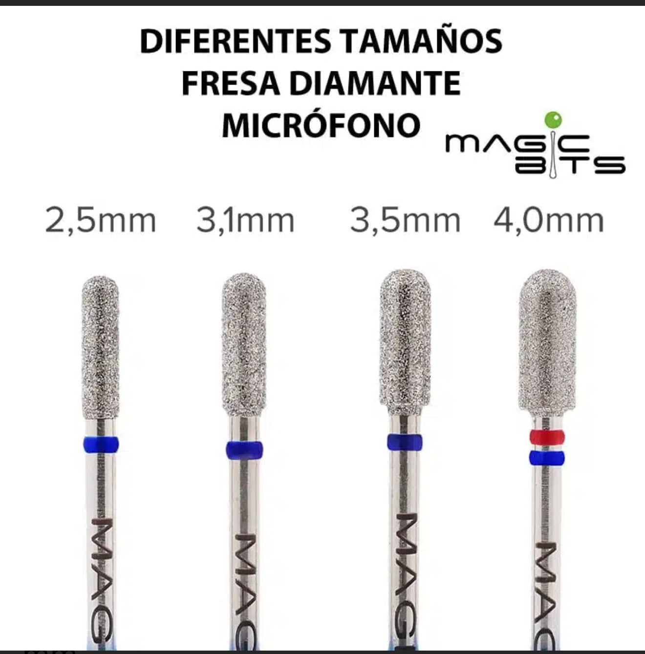 Biotech Fresa Diamante micrófono 4mm rojo-azul MAGIC BITS