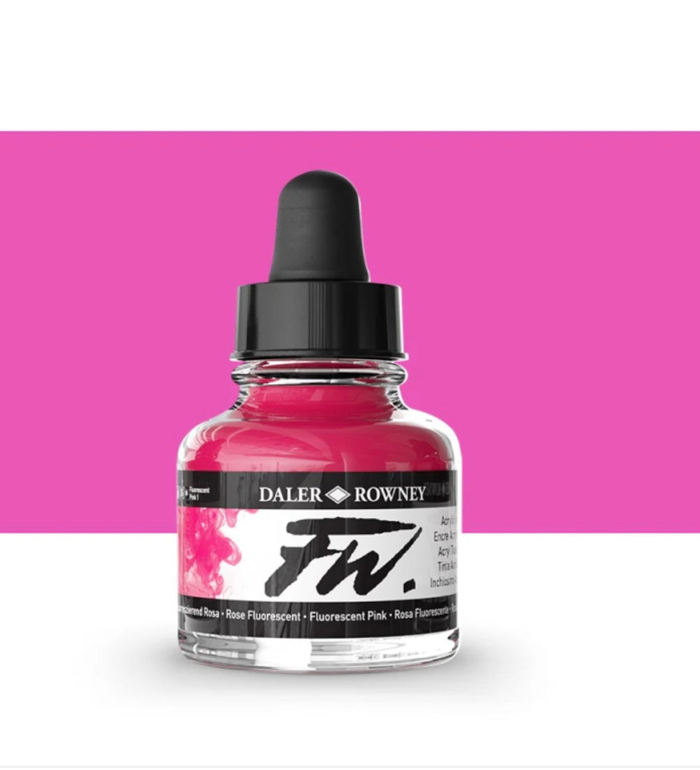 Pintura para aerógrafo fluorescente, pintura acrílica diluida
- rosa - 538 - DALER ROWNEY ACRYLIC INK 29.5ML
