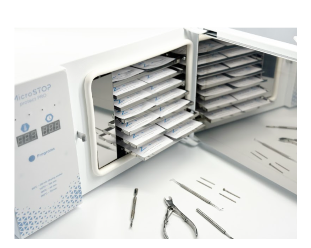 ESTERILIZADOR DE CALOR SECO A ALTA TEMPERATURA (21 BOLSAS) , HORNO MICROSTOP PROTECT PRO 7 BANDEJAS