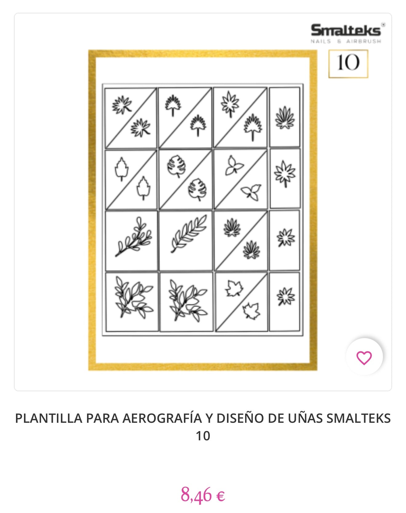 PLANTILLA PARA AEROGRAFÍA Y DISEÑO DE UÑAS SMALTEKS 10