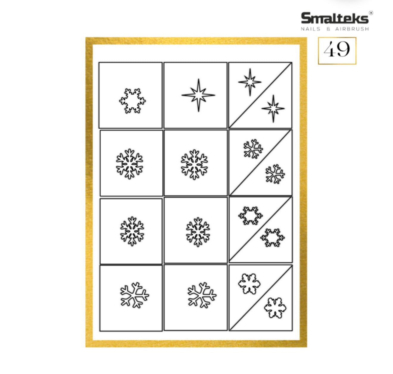 PLANTILLA PARA AEROGRAFÍA Y DISEÑO DE UÑAS SMALTEKS 49