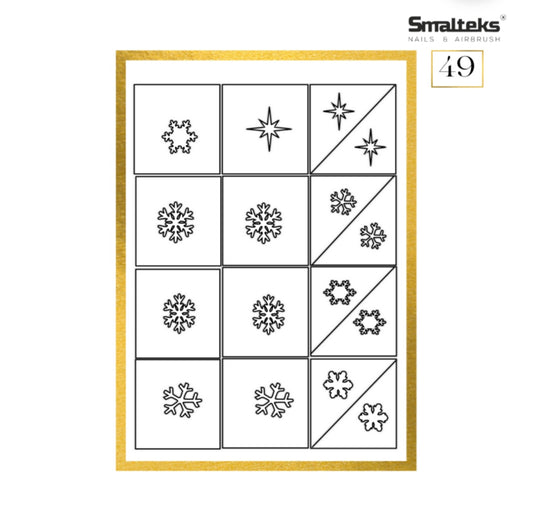 PLANTILLA PARA AEROGRAFÍA Y DISEÑO DE UÑAS SMALTEKS 49