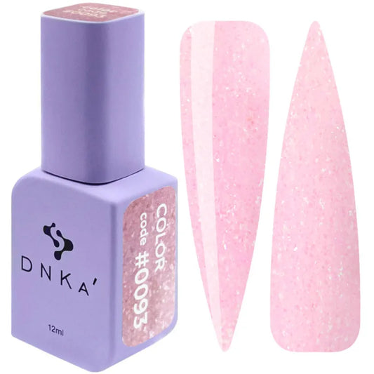 Gel Polish DNKa’ 0093 Color – Rosa Claro Transparente con Destellos Brillantes