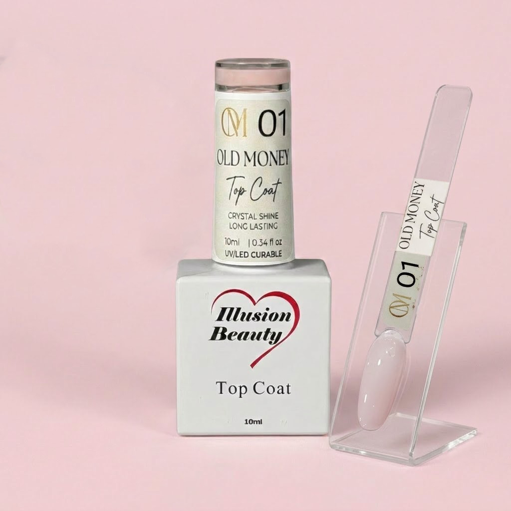 TOP COAT OLD MONEY 01 – ILLUSION BEAUTY – 10ML (FINALIZADOR SIN CAPA PEGAJOSA)