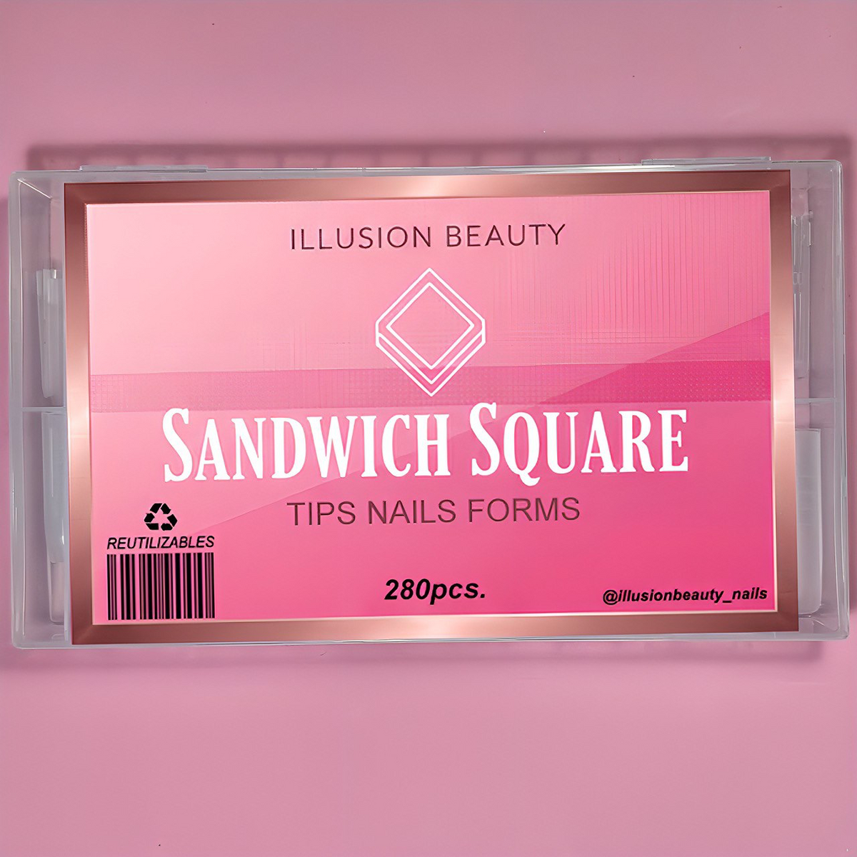 Tips Dual Nails SANDWICH Forms SQUARE Illusion Beauty – 280 unidades