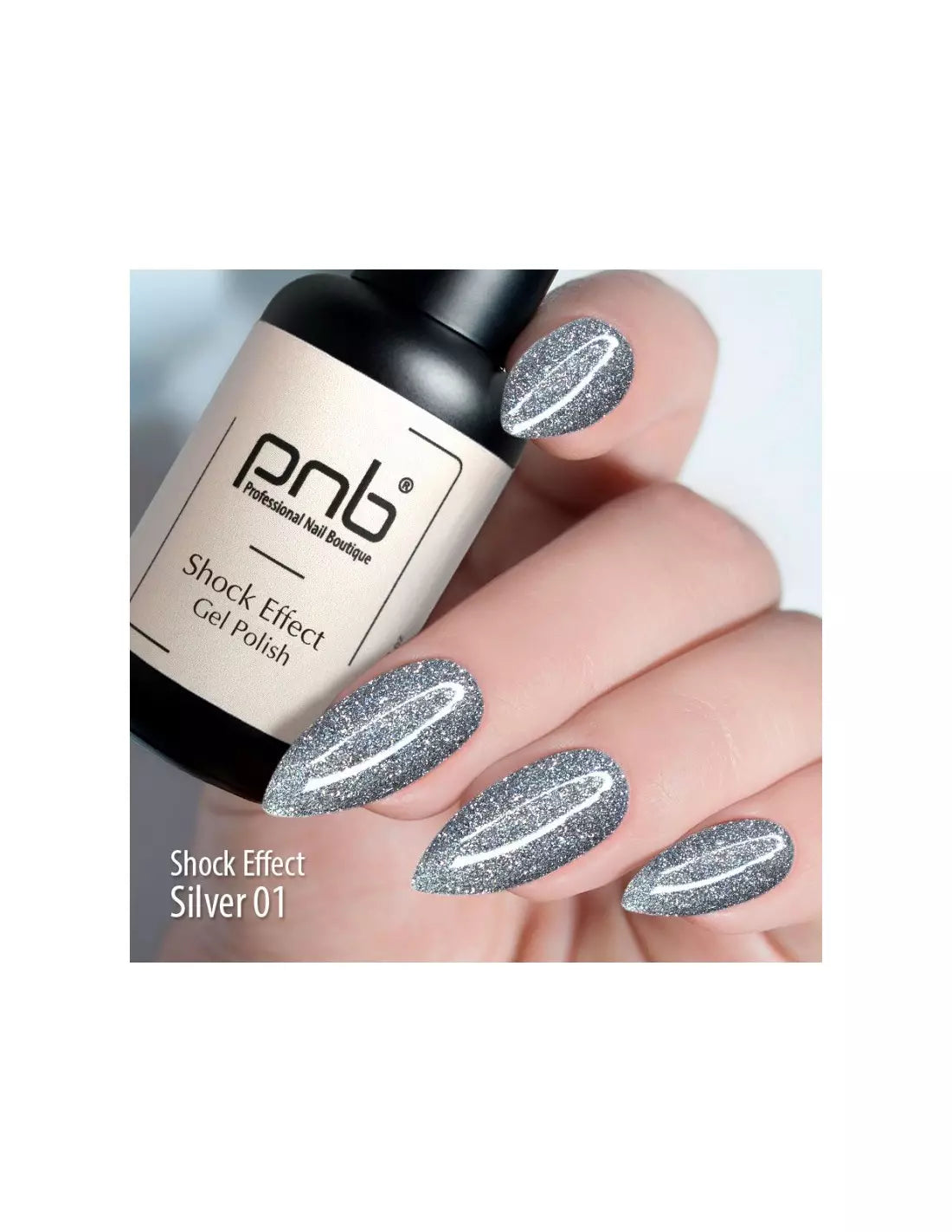 PNB Esmalte semipermanente Shock Effect - 01 Silver - 8ml